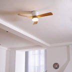 Scandinavian wooden ceiling Fan with LED light (42”/48”/52”) Lighting Lobby