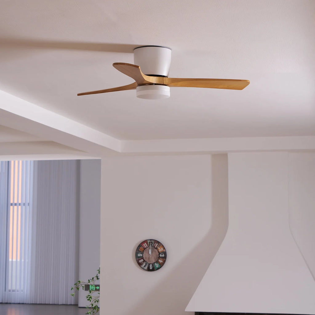 Scandinavian wooden ceiling Fan with LED light (42”/48”/52”) Lighting Lobby