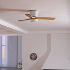 Scandinavian wooden ceiling Fan with LED light (42”/48”/52”) Lighting Lobby