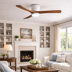 Scandinavian wooden ceiling Fan with LED light (42”/48”/52”) Lighting Lobby