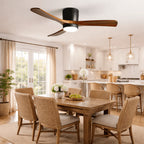 Scandinavian wooden ceiling Fan with LED light (42”/48”/52”) Lighting Lobby