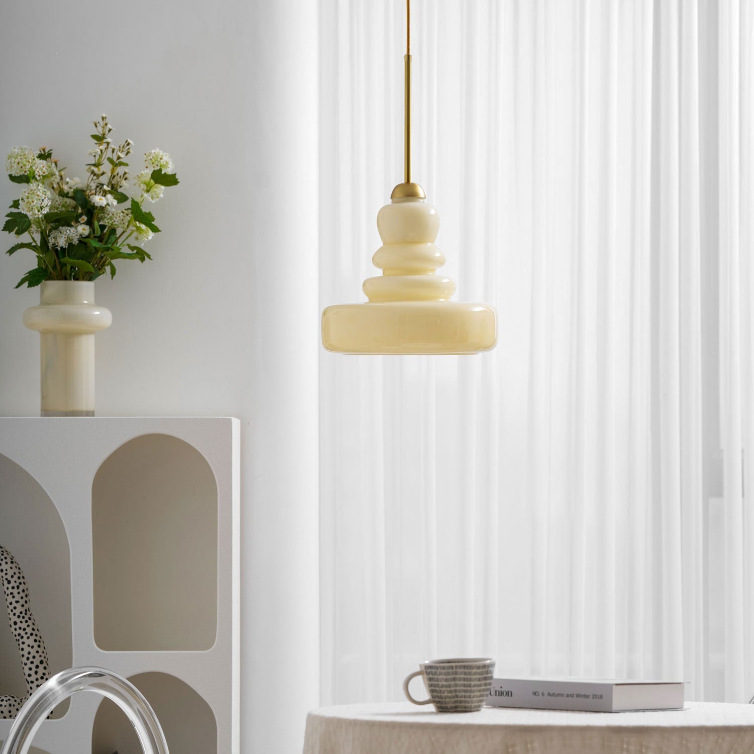Schoolhouse Glass Ceiling Pendant Lighting Lobby