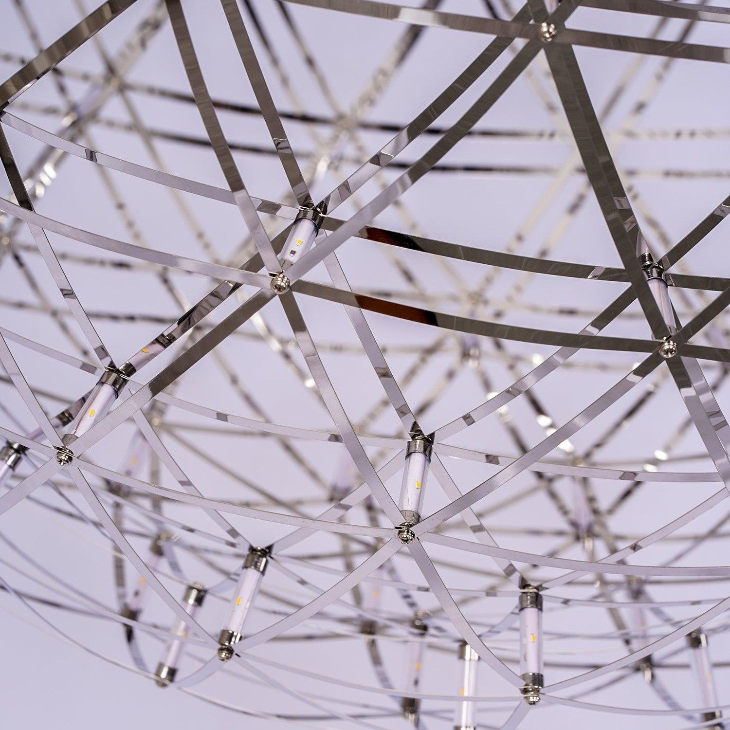 Sparkling Silver Ceiling Pendant Light Lighting Lobby