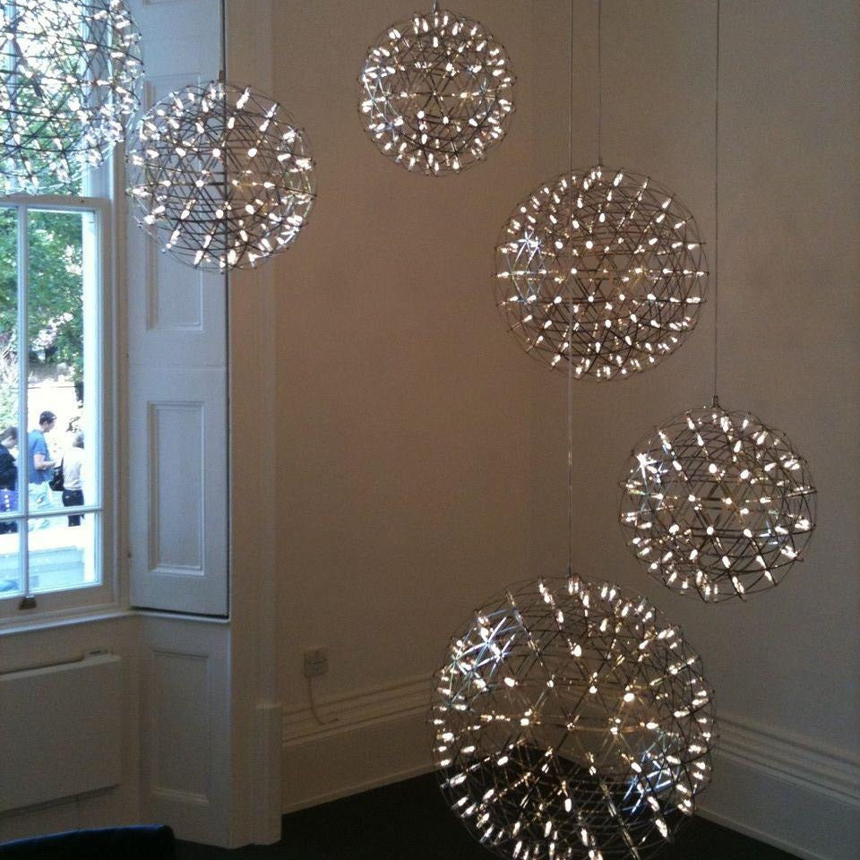 Sparkling Silver Ceiling Pendant Light Lighting Lobby