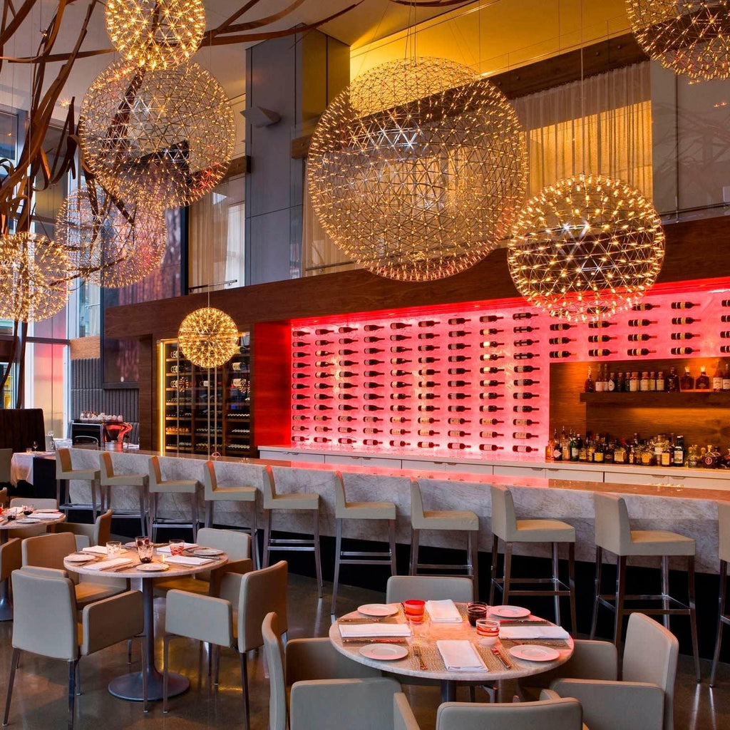 Sparkling Silver Ceiling Pendant Light Lighting Lobby