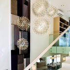Sparkling Silver Ceiling Pendant Light Lighting Lobby