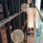 Sparkling Silver Ceiling Pendant Light Lighting Lobby