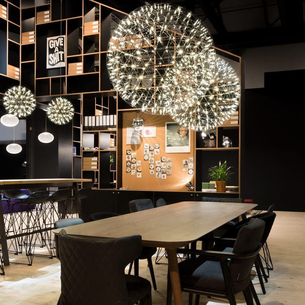 Sparkling Silver Ceiling Pendant Light Lighting Lobby