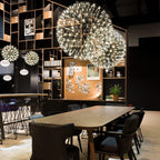 Sparkling Silver Ceiling Pendant Light Lighting Lobby