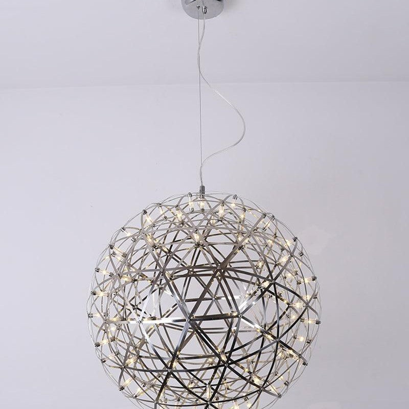 Sparkling Silver Ceiling Pendant Light Lighting Lobby