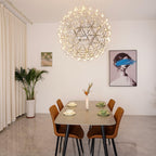 Sparkling Silver Ceiling Pendant Light Lighting Lobby