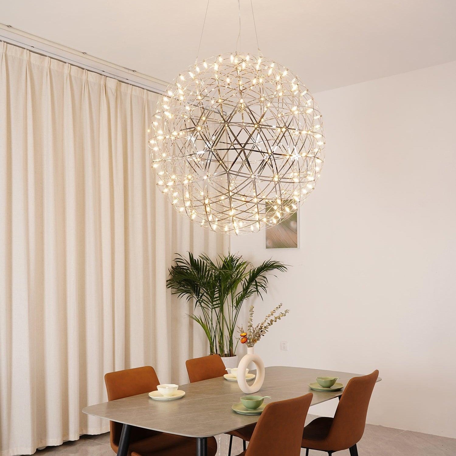 Sparkling Silver Ceiling Pendant Light Lighting Lobby