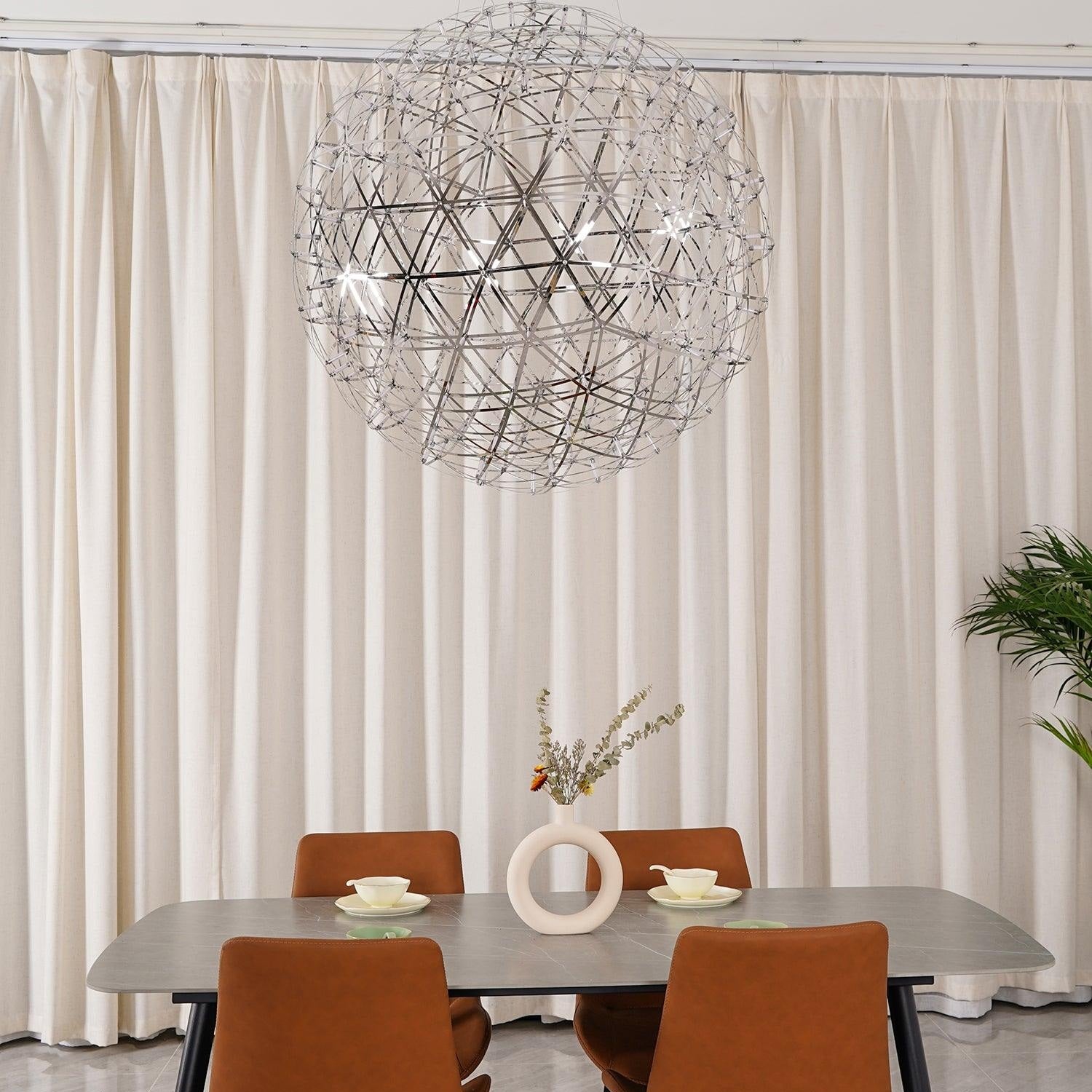 Sparkling Silver Ceiling Pendant Light Lighting Lobby