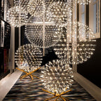 Sparkling Silver Ceiling Pendant Light Lighting Lobby