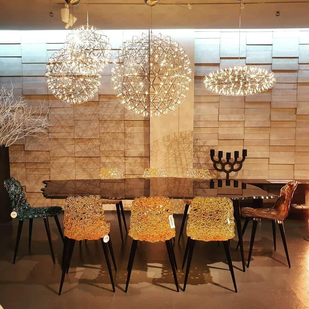 Sparkling Silver Ceiling Pendant Light Lighting Lobby