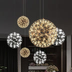 Sparkling Silver Ceiling Pendant Light Lighting Lobby