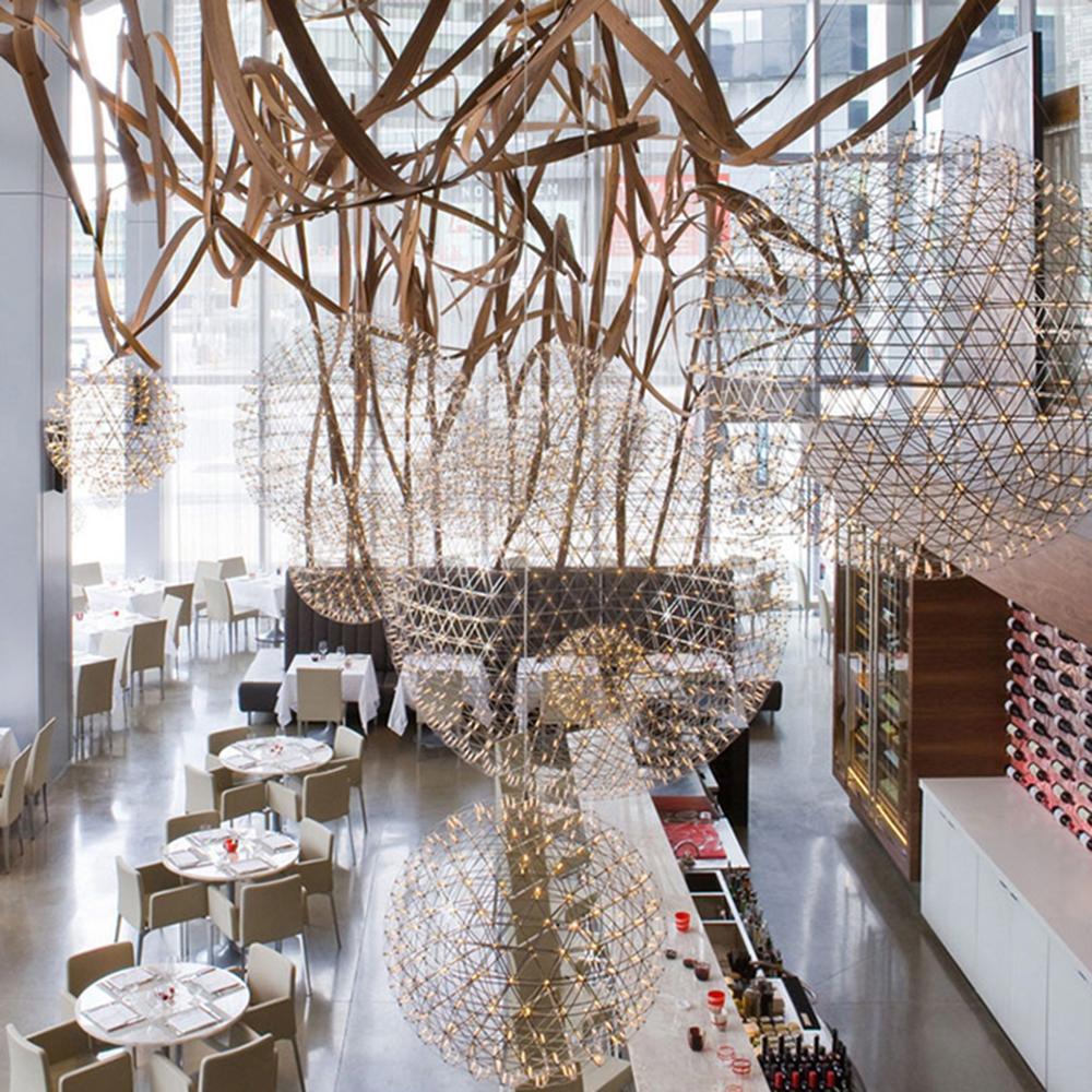 Sparkling Silver Ceiling Pendant Light Lighting Lobby