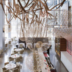 Sparkling Silver Ceiling Pendant Light Lighting Lobby