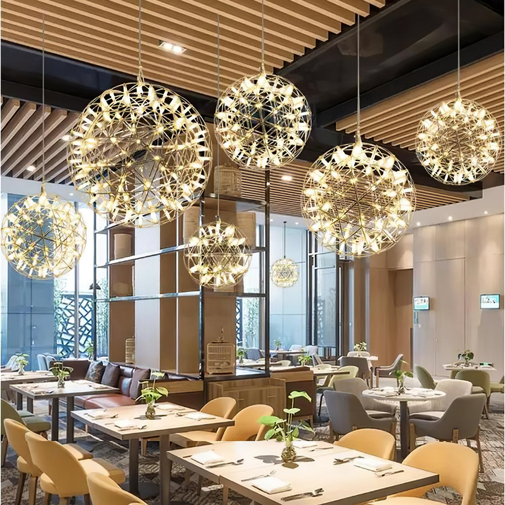Sparkling Silver Ceiling Pendant Light Lighting Lobby