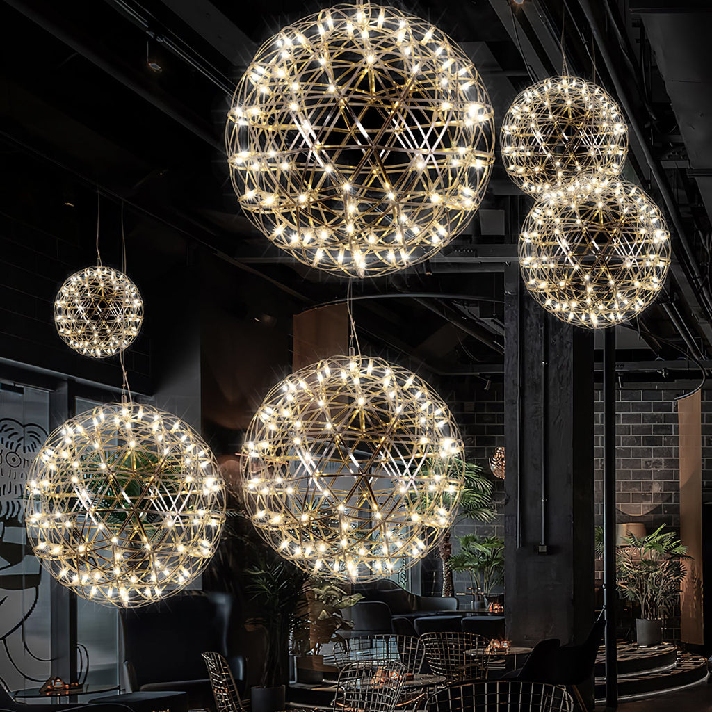 Sparkling Silver Ceiling Pendant Light Lighting Lobby