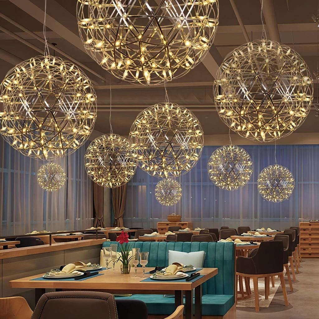 Sparkling Silver Ceiling Pendant Light Lighting Lobby