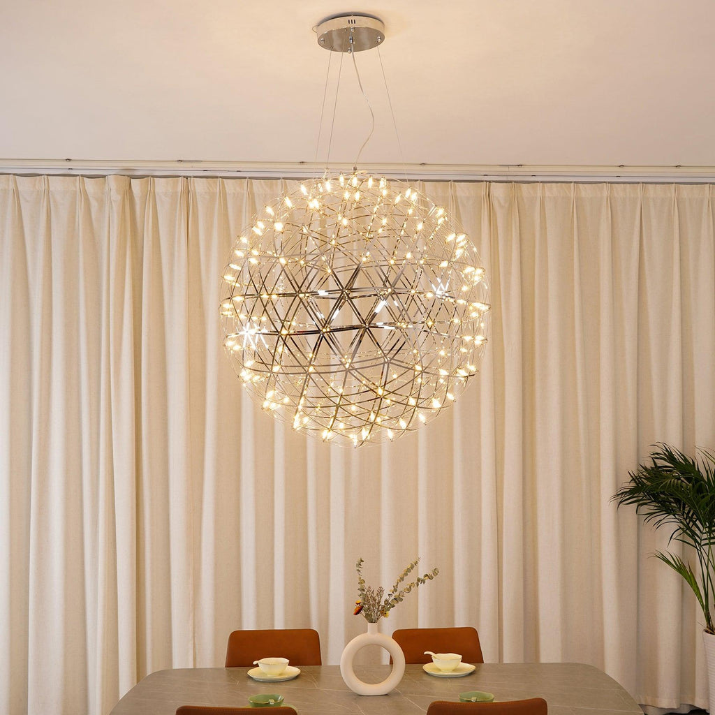 Sparkling Silver Ceiling Pendant Light Lighting Lobby