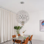 Sparkling Silver Ceiling Pendant Light Lighting Lobby