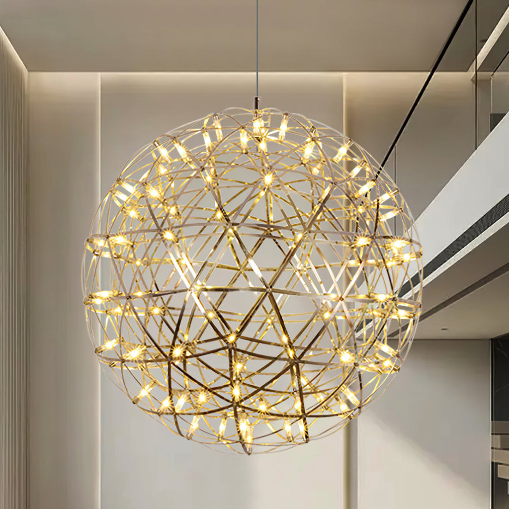 Sparkling Silver Ceiling Pendant Light Lighting Lobby