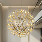 Sparkling Silver Ceiling Pendant Light Lighting Lobby