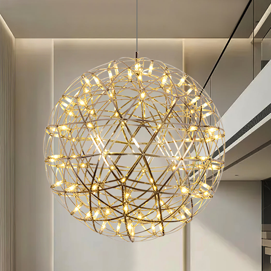 Sparkling Silver Ceiling Pendant Light Lighting Lobby
