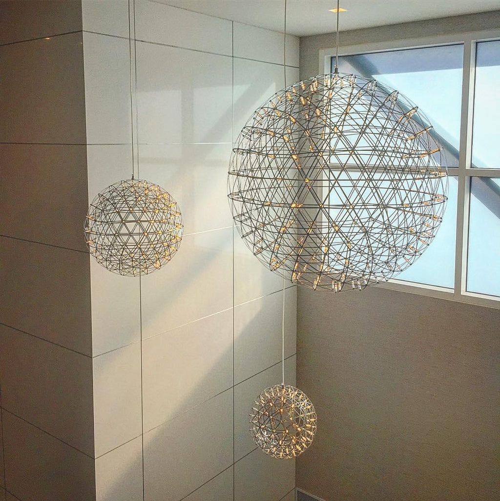 Sparkling Silver Ceiling Pendant Light Lighting Lobby
