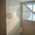 Sparkling Silver Ceiling Pendant Light Lighting Lobby