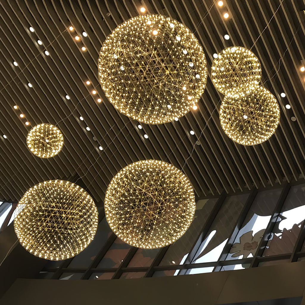 Sparkling Silver Ceiling Pendant Light Lighting Lobby