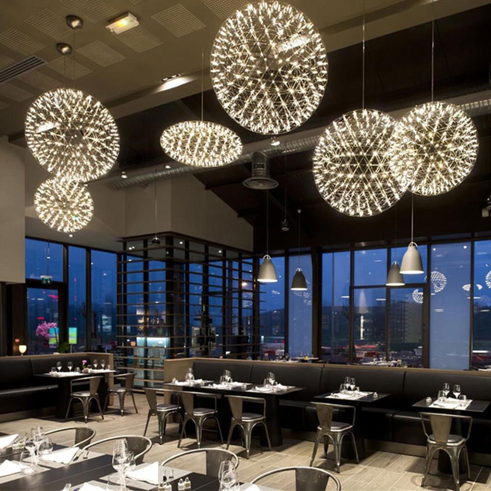 Sparkling Silver Ceiling Pendant Light Lighting Lobby