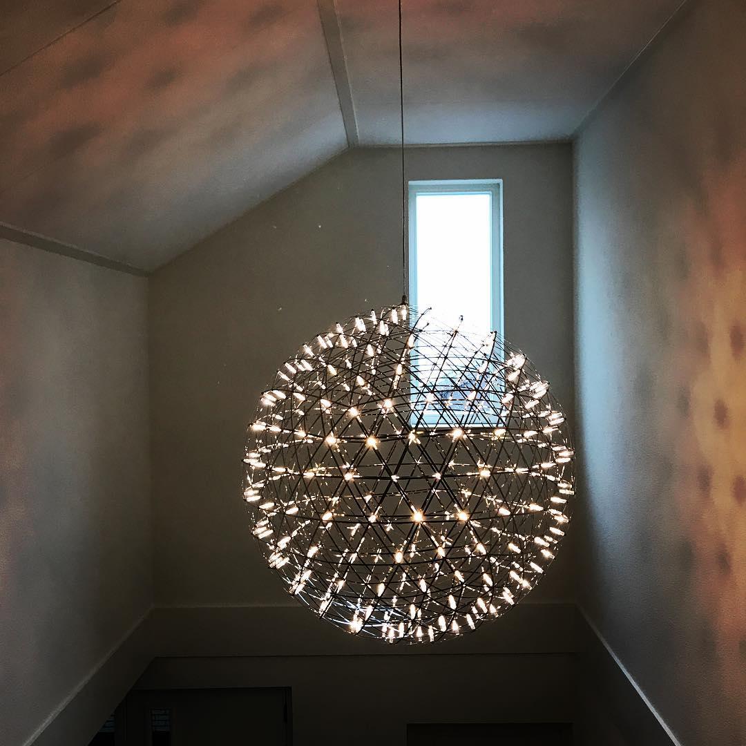 Sparkling Silver Ceiling Pendant Light Lighting Lobby