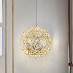 Sparkling Silver Ceiling Pendant Light Lighting Lobby