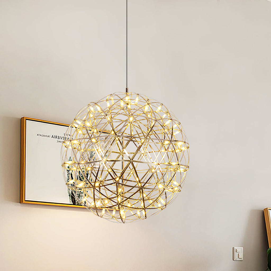 Sparkling Silver Ceiling Pendant Light Lighting Lobby