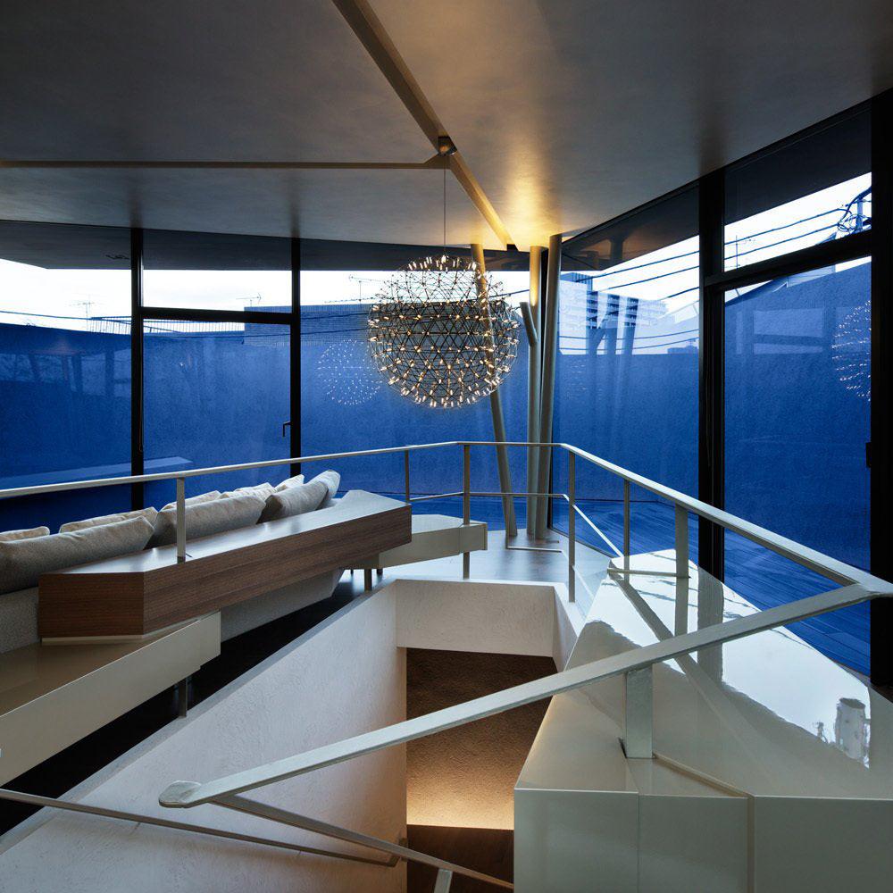 Sparkling Silver Ceiling Pendant Light Lighting Lobby