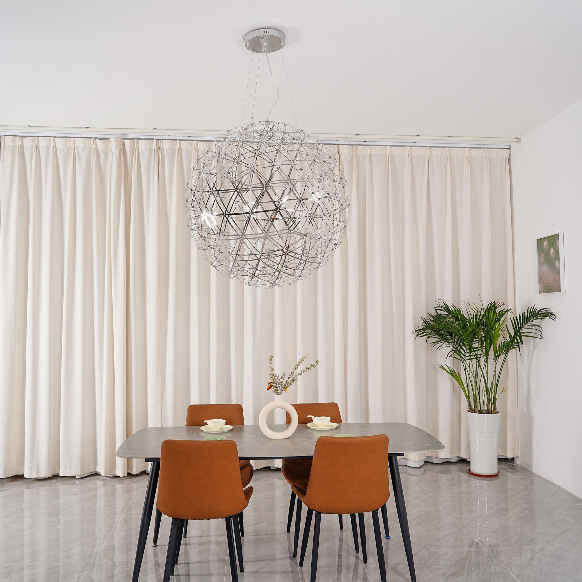 Sparkling Silver Ceiling Pendant Light Lighting Lobby
