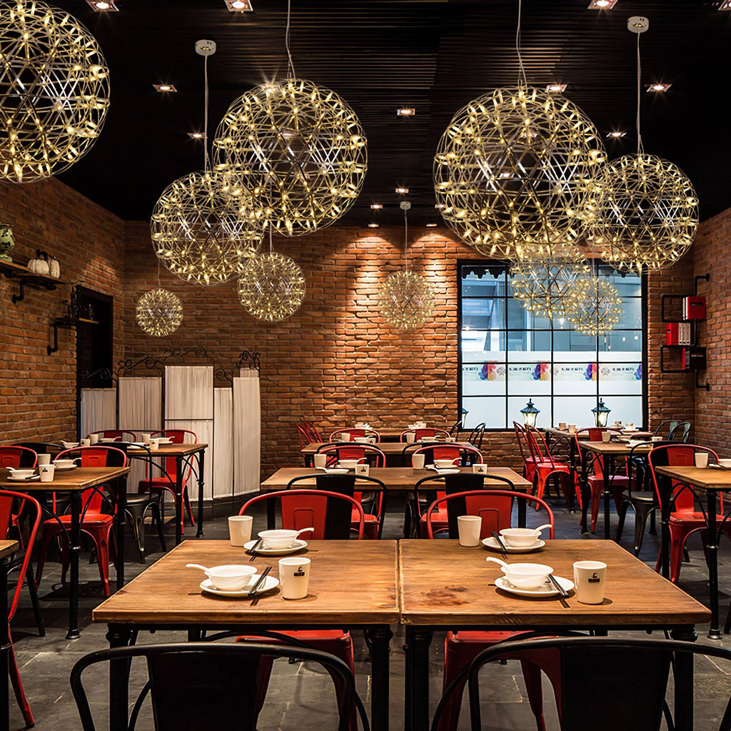 Sparkling Silver Ceiling Pendant Light Lighting Lobby