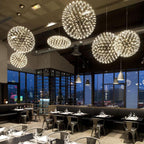 Sparkling Silver Ceiling Pendant Light Lighting Lobby