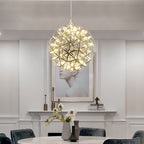 Sparkling Silver Ceiling Pendant Light Lighting Lobby