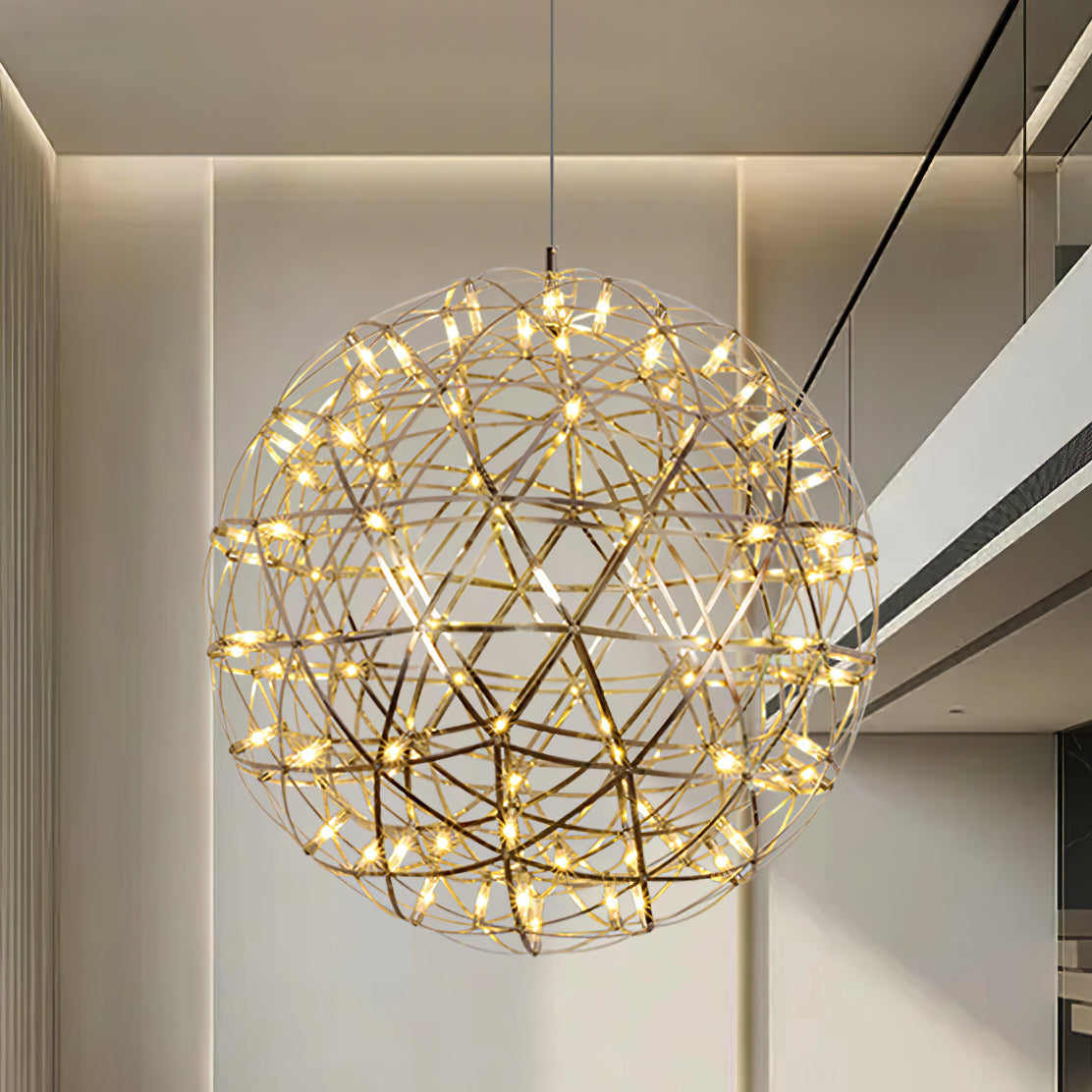 Sparkling Silver Ceiling Pendant Light Lighting Lobby