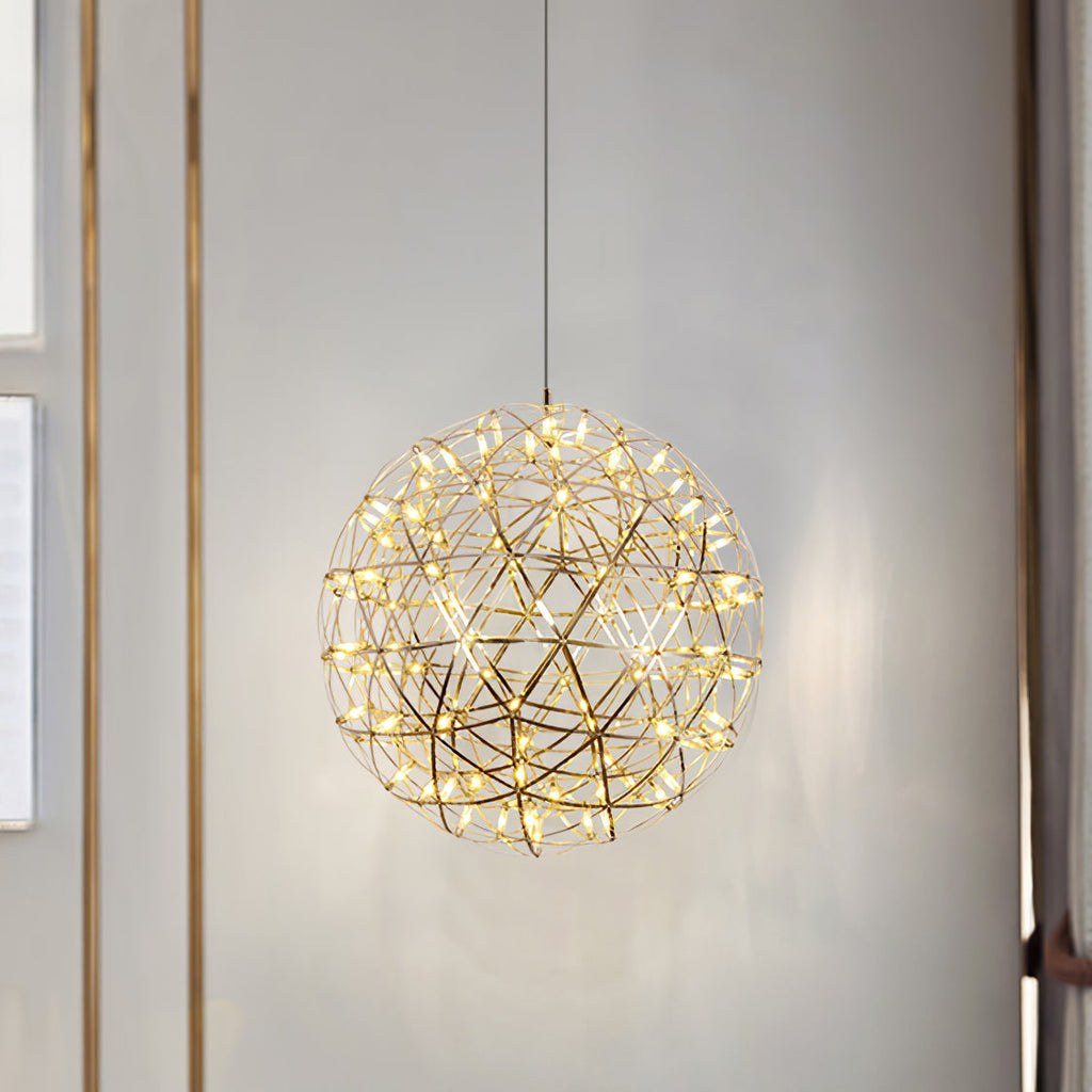 Sparkling Silver Ceiling Pendant Light Lighting Lobby