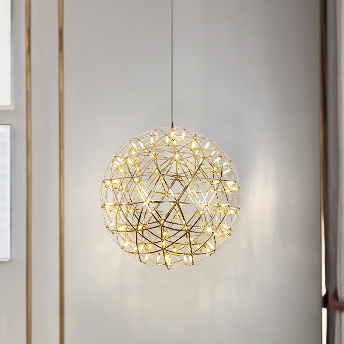Sparkling Silver Ceiling Pendant Light Lighting Lobby