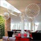 Sparkling Silver Ceiling Pendant Light Lighting Lobby