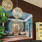 Sparkling Silver Ceiling Pendant Light Lighting Lobby