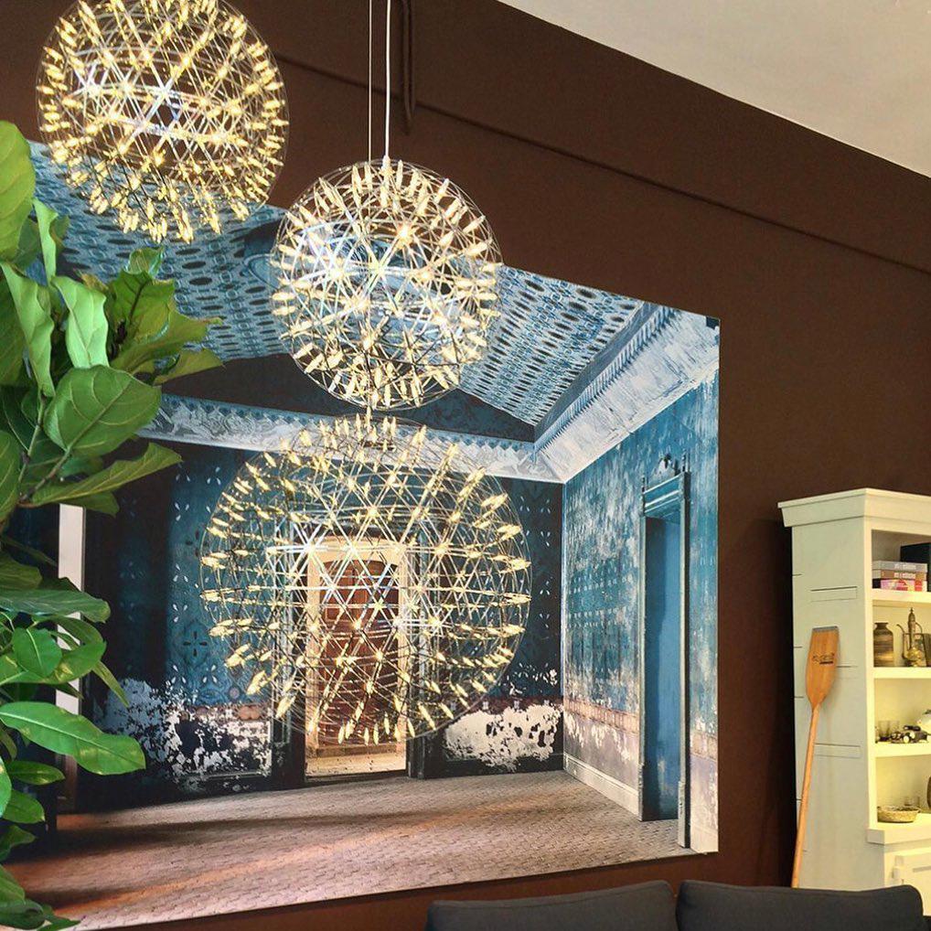 Sparkling Silver Ceiling Pendant Light Lighting Lobby