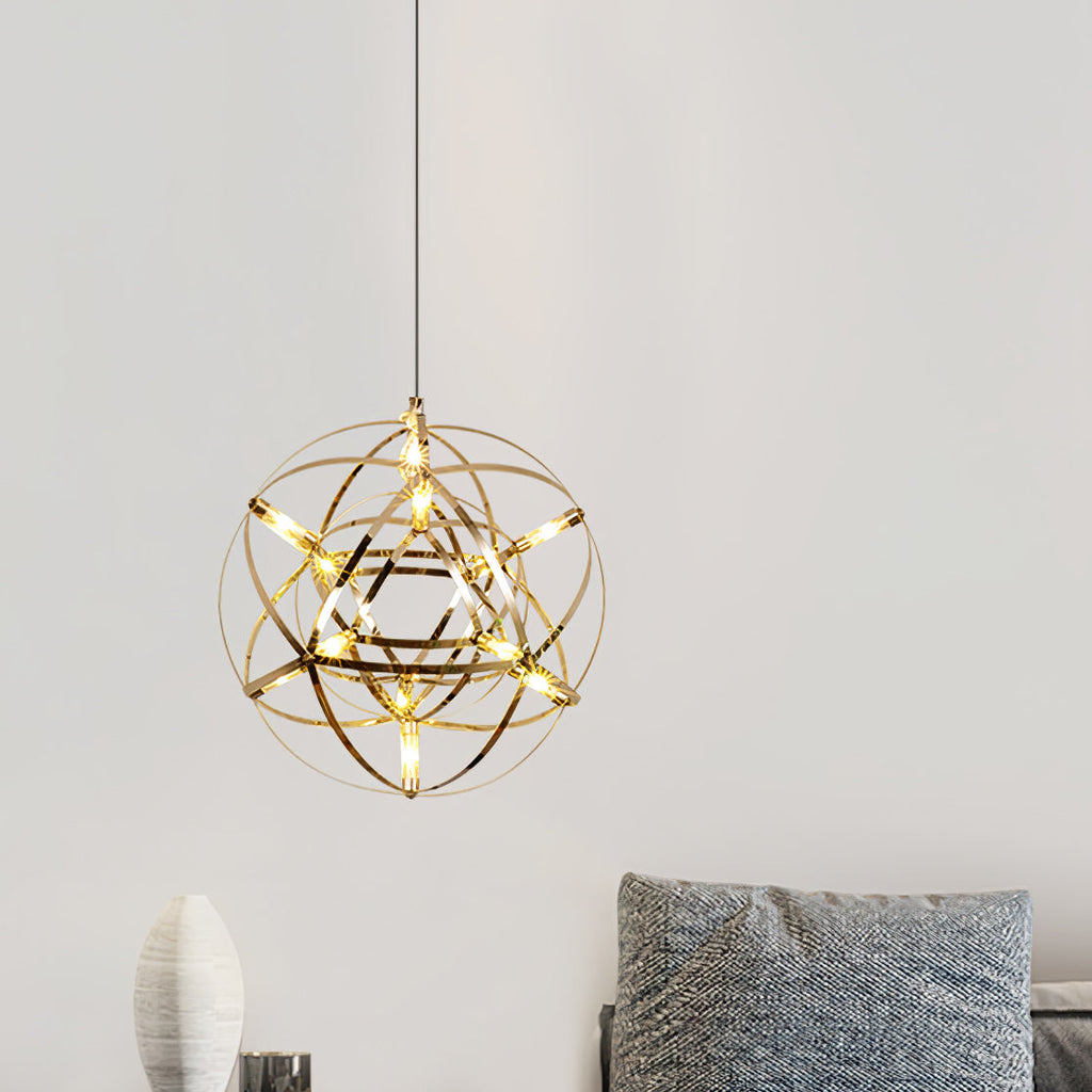 Sparkling Silver Ceiling Pendant Light Lighting Lobby