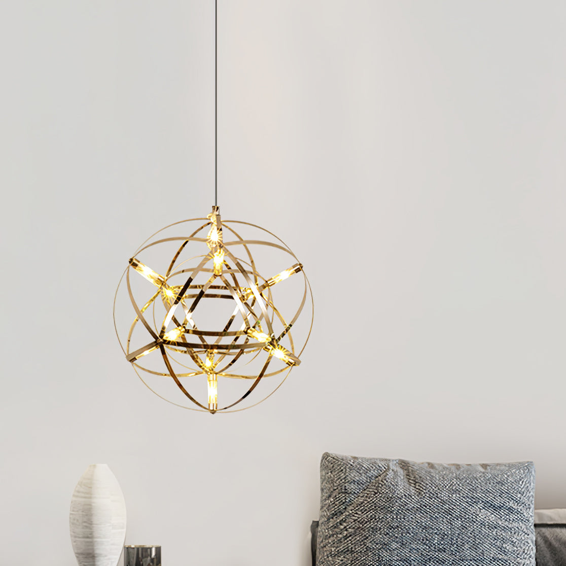 Sparkling Silver Ceiling Pendant Light Lighting Lobby